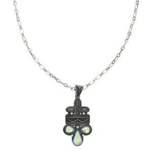 Western Boot Stitch Concho Pendant Necklace
